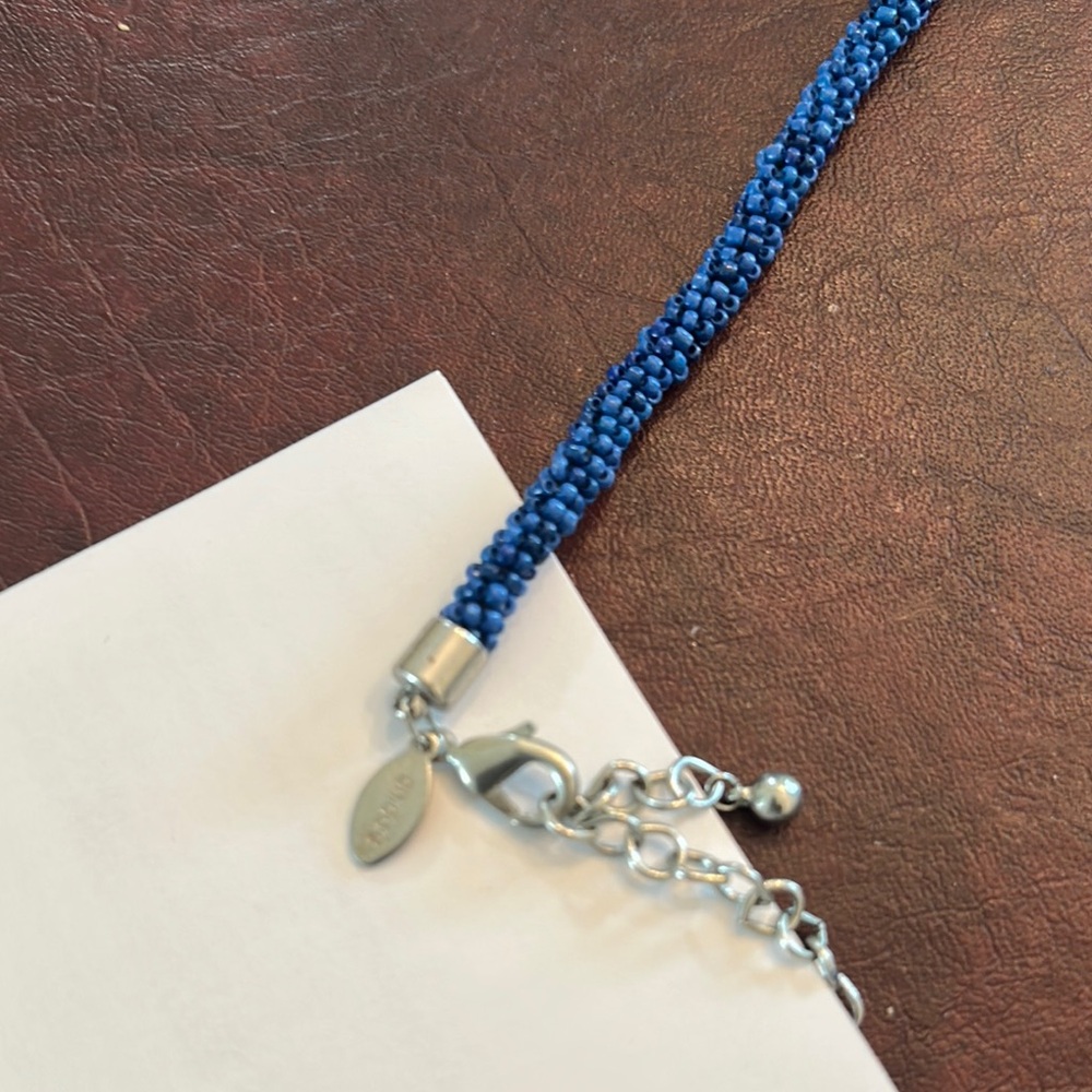 Chico's Blue Bohemian Beaded Necklace - Picture 2 of 5